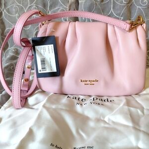 Kate Spade Souffle Pink Leather Shoulder Bag With Dust Bag